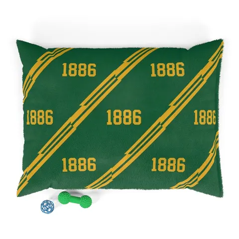 Kentucky State 1886 Green & Gold Pet Bed — front view