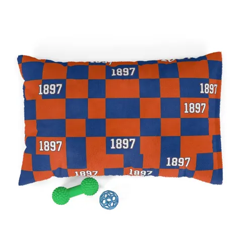 Langston 1897 Orange & Blue Pet Bed — front view
