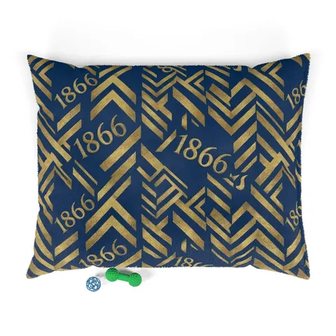 Lincoln (MO) 1866 Blue & Gold Pet Bed — front view
