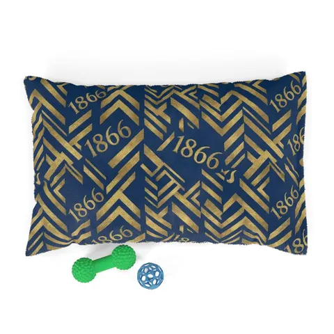 Lincoln (MO) 1866 Blue & Gold Pet Bed — front view
