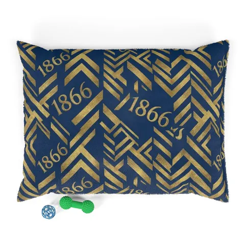 Lincoln (MO) 1866 Blue & Gold Pet Bed — front view
