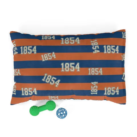 Lincoln (PA) 1854 Blue & Orange Pet Bed — front view