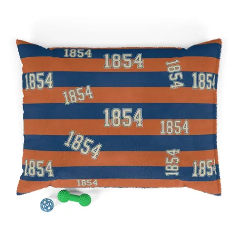 Lincoln (PA) 1854 Blue & Orange Pet Bed — front view