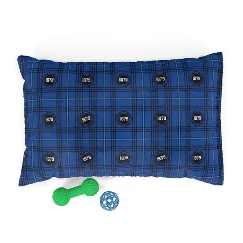 Livingstone 1879 Blue & Black Pet Bed — front view