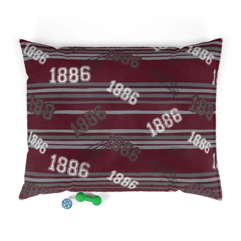 UMES 1886 Maroon & Grey Pet Bed — front view