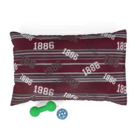 UMES 1886 Maroon & Grey Pet Bed — front view