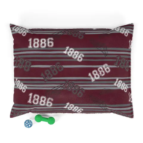 UMES 1886 Maroon & Grey Pet Bed — front view