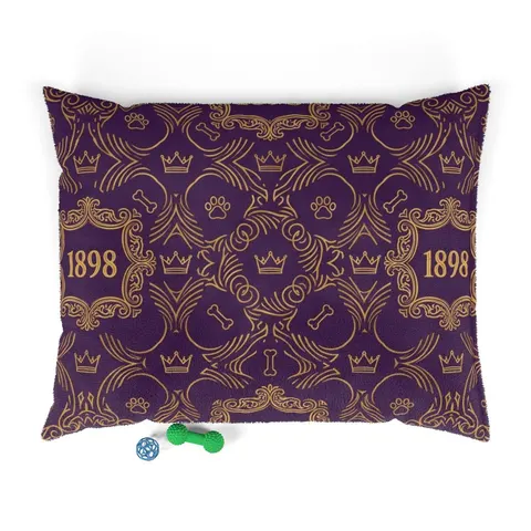 Miles 1898 Purple & Gold Pet Bed — front view
