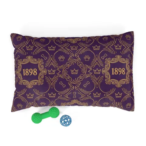 Miles 1898 Purple & Gold Pet Bed — front view