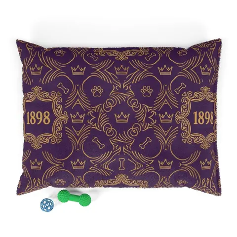 Miles 1898 Purple & Gold Pet Bed — front view