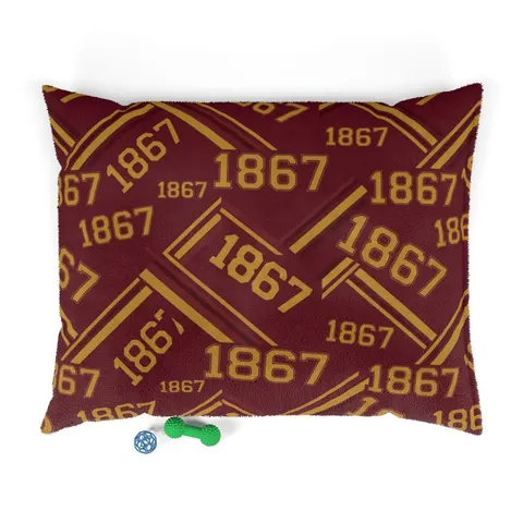 Morehouse 1867 Maroon & Gold Classic Pet Bed — front view