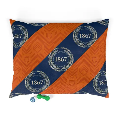 Morgan State 1867 Orange & Royal Pet Bed — front view