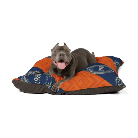 Morgan State 1867 Orange & Royal Pet Bed — other view