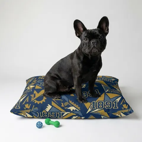 NC A&T 1891 Blue & Gold Tech Pattern Pet Bed