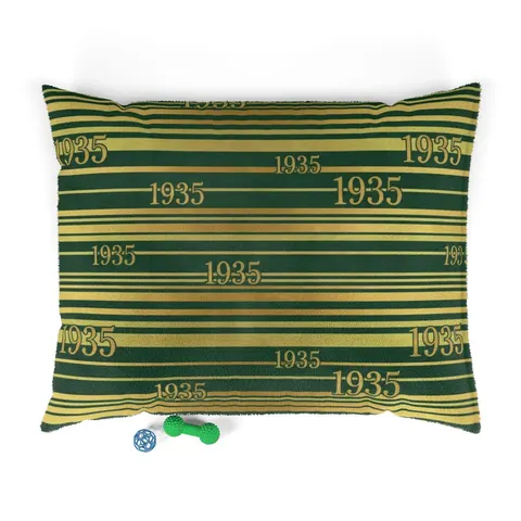Norfolk State 1935 Green & Gold Pet Bed — front view