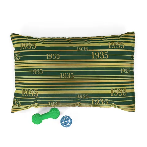Norfolk State 1935 Green & Gold Pet Bed — front view