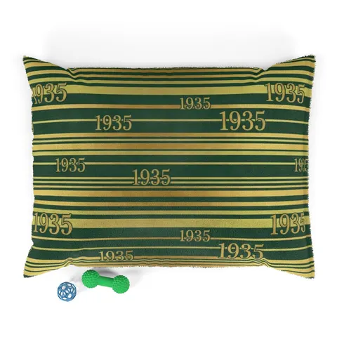 Norfolk State 1935 Green & Gold Pet Bed — front view
