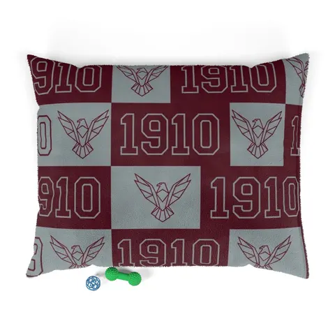 NC Central 1910 Maroon & Grey Pet Bed — front view
