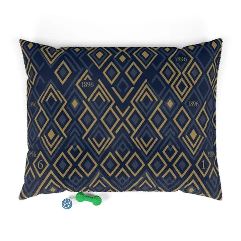 Oakwood 1896 Blue & Gold Pet Bed — front view
