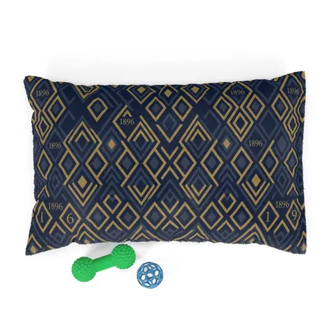 Oakwood 1896 Blue & Gold Pet Bed — front view