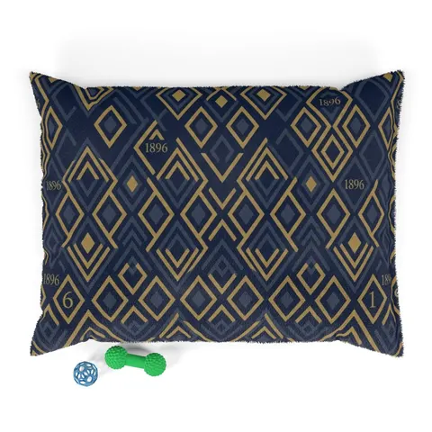 Oakwood 1896 Blue & Gold Pet Bed — front view