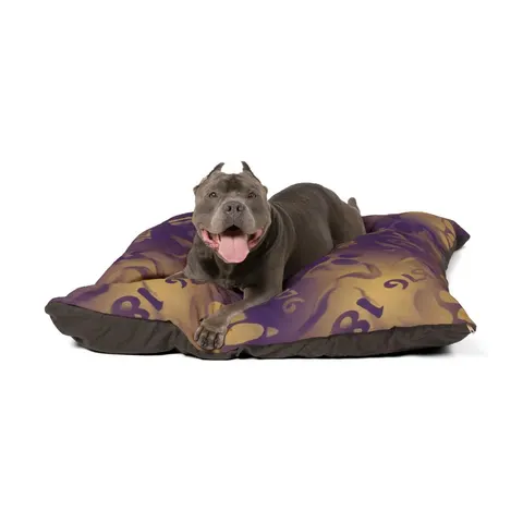 Prairie View 1876 Purple & Gold Pet Bed — other view