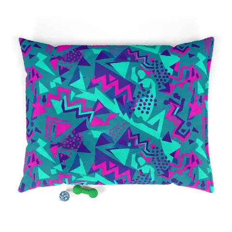 90s Memphis Pattern Pet Bed — front view