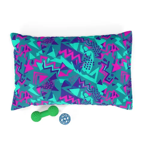90s Memphis Pattern Pet Bed — front view