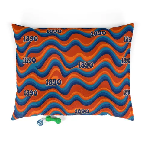 Savannah State 1890 Orange & Blue Pet Bed — front view