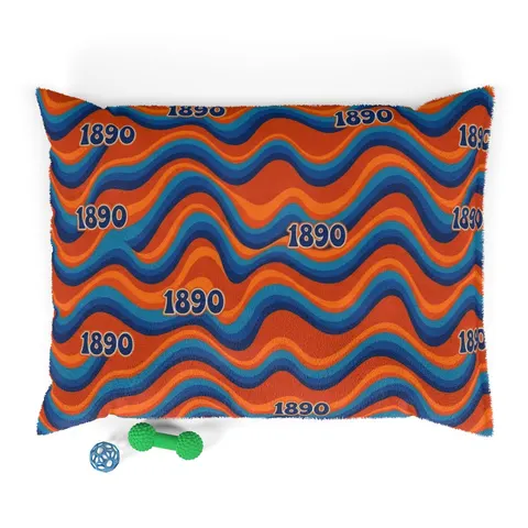 Savannah State 1890 Orange & Blue Pet Bed — front view