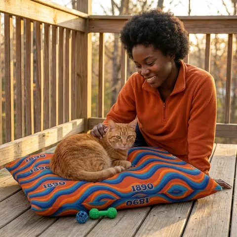 Savannah State 1890 Orange & Blue Pet Bed