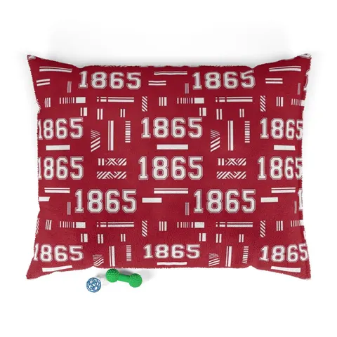 Shaw 1865 Crimson & White Pet Bed — front view