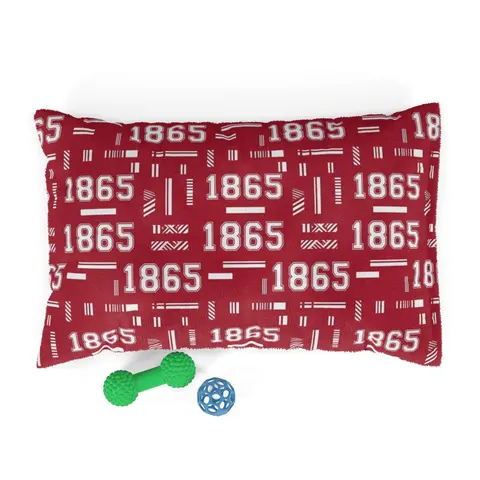 Shaw 1865 Crimson & White Pet Bed — front view