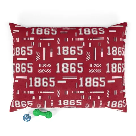 Shaw 1865 Crimson & White Pet Bed — front view