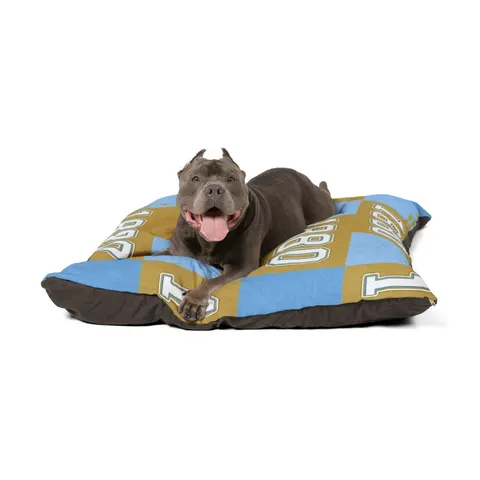 Southern 1880 Blue & Gold Block Pet Bed — other view