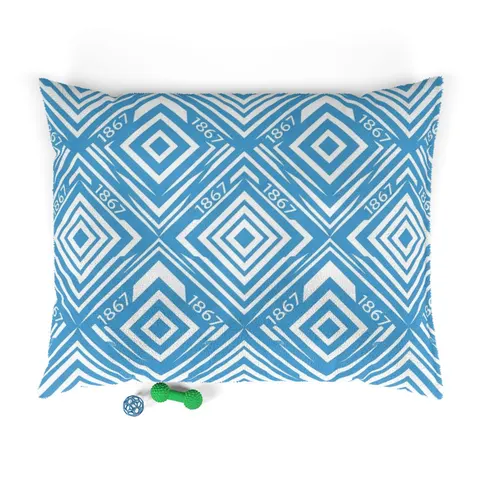 Saint Augustine's 1867 Blue & White Pet Bed — front view