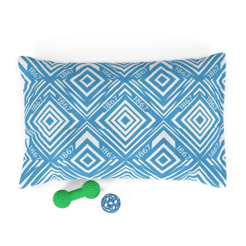 Saint Augustine's 1867 Blue & White Pet Bed — front view