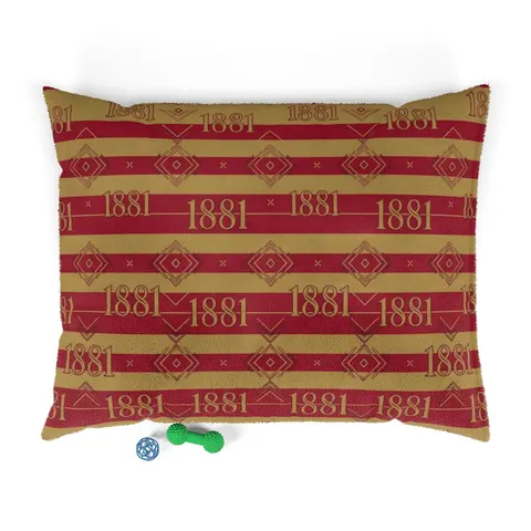 Tuskegee 1881 Crimson & Old Gold Pet Bed — front view