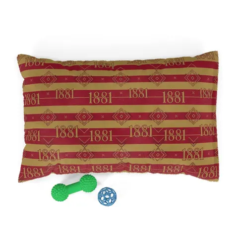 Tuskegee 1881 Crimson & Old Gold Pet Bed — front view