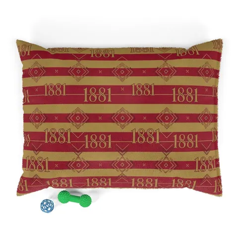 Tuskegee 1881 Crimson & Old Gold Pet Bed — front view