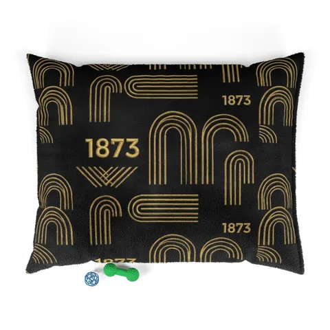 UAPB 1873 Black & Gold Arc Pattern Pet Bed — front view