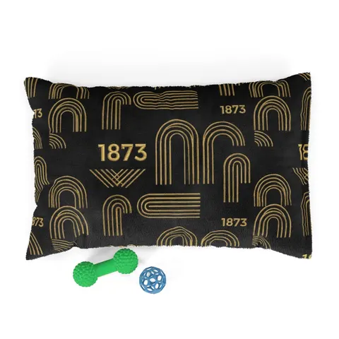 UAPB 1873 Black & Gold Arc Pattern Pet Bed — front view