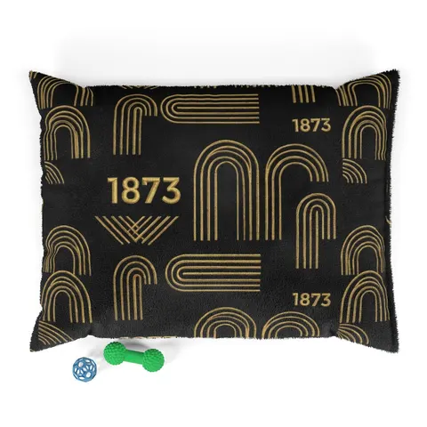 UAPB 1873 Black & Gold Arc Pattern Pet Bed — front view