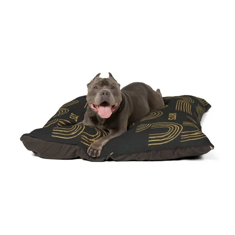 UAPB 1873 Black & Gold Arc Pattern Pet Bed — other view