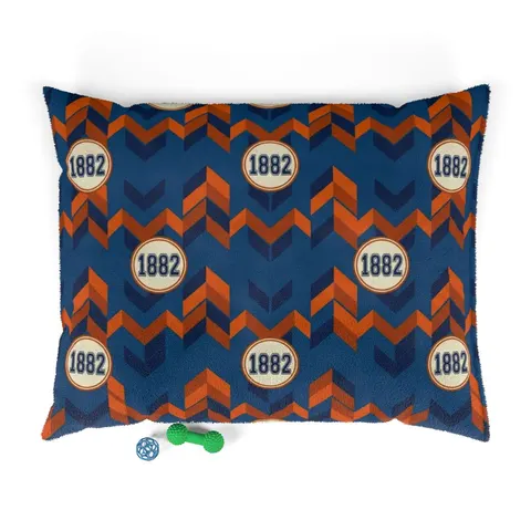 Virginia State 1882 Orange & Blue Pet Bed — front view