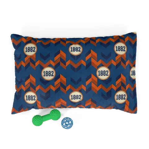 Virginia State 1882 Orange & Blue Pet Bed — front view