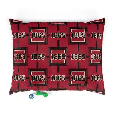 Virginia Union 1865 Crimson & Black Pet Bed — front view