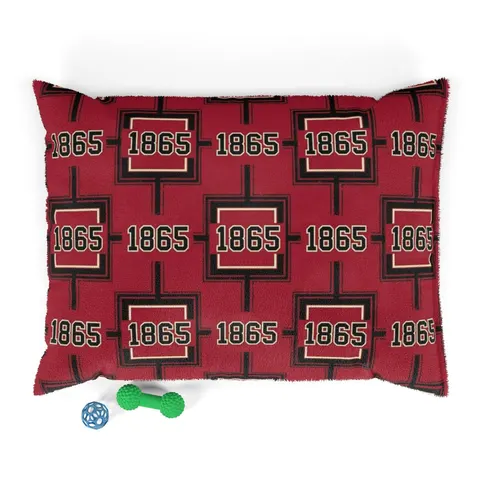 Virginia Union 1865 Crimson & Black Pet Bed — front view