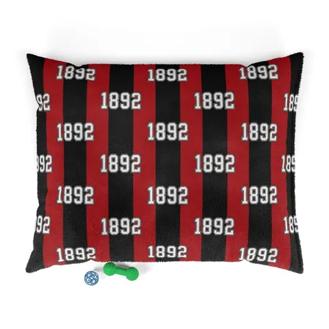 Winston-Salem State 1892 Red & Black Pet Bed — front view