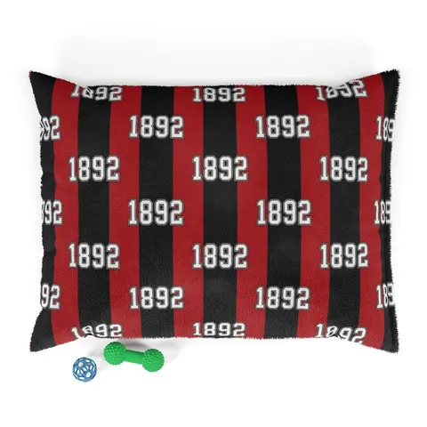Winston-Salem State 1892 Red & Black Pet Bed — front view